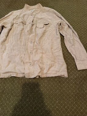 Christopher & Banks Light Tan Military-Style Field Jacket